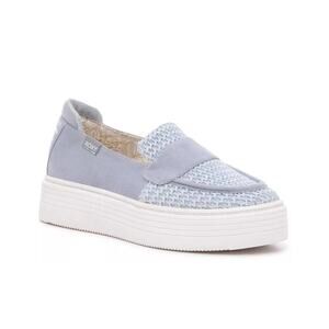 Roxy Women's Sheilahh‎ Platform Sneaker 8.5 Blue Low Top Beachy Chunky